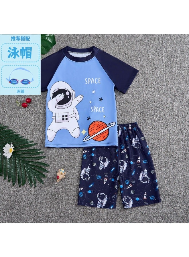Children's Swimsuit Boys Split  New Summer Youth Middle And Large Kidsren's Swimming Trunks Boys Sun Protection Swimming Equipment