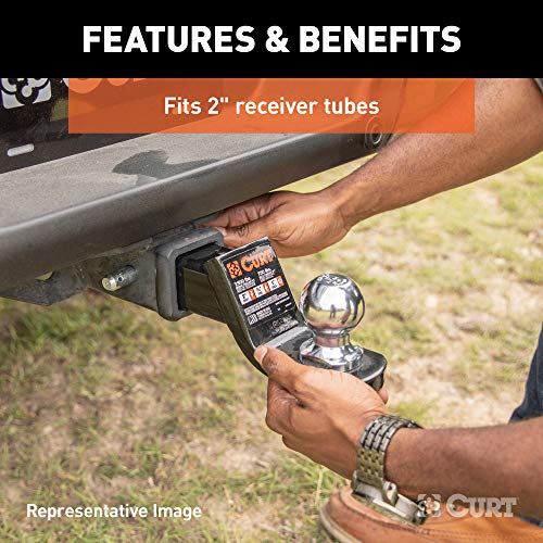 CURT 45296 Chrome Class 3 Trailer Hitch Ball Mount, Fits 2-Inch Receiver, 7,500 lbs, 1-Inch Hole, 4-Inch Drop, 2-In Rise - Image 5