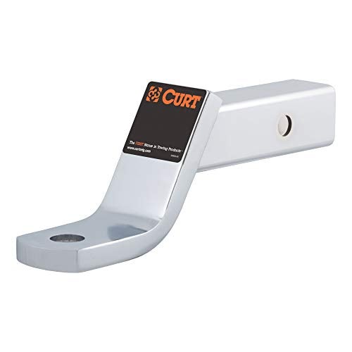 CURT 45296 Chrome Class 3 Trailer Hitch Ball Mount, Fits 2-Inch Receiver, 7,500 lbs, 1-Inch Hole, 4-Inch Drop, 2-In Rise - Image 1