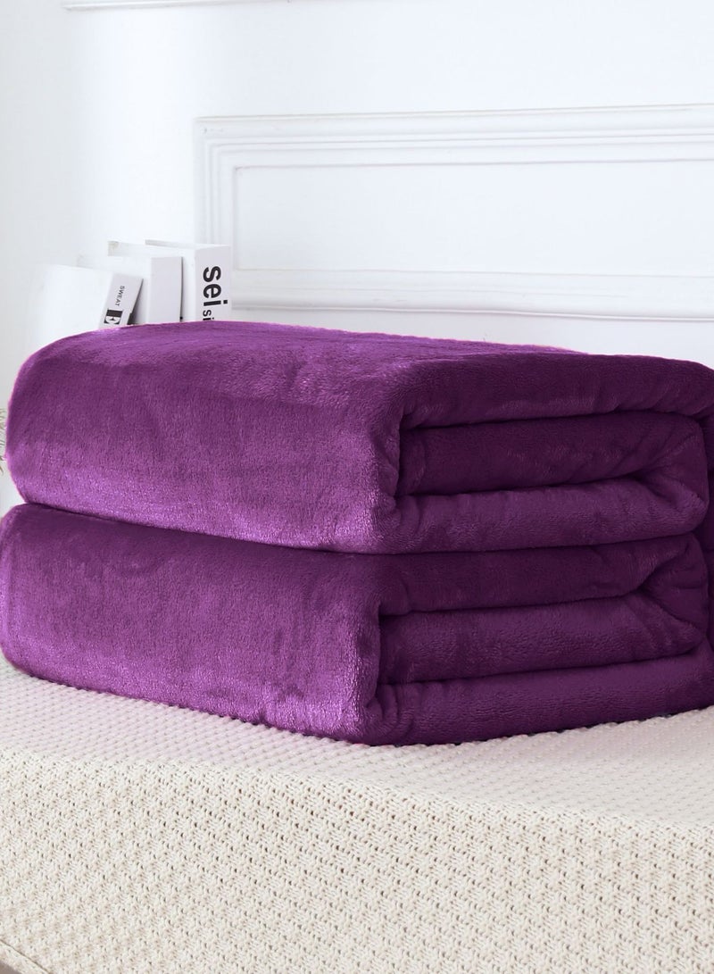 Solid Color Cloud Sable Blanket Office Nap Blanket Air Conditioned Roof Blanket Flannel Blanket Purple 50X70CM 70X100CM 100X150CM 120X200CM 150X200CM 180X200CM 200X230CM - Image 1