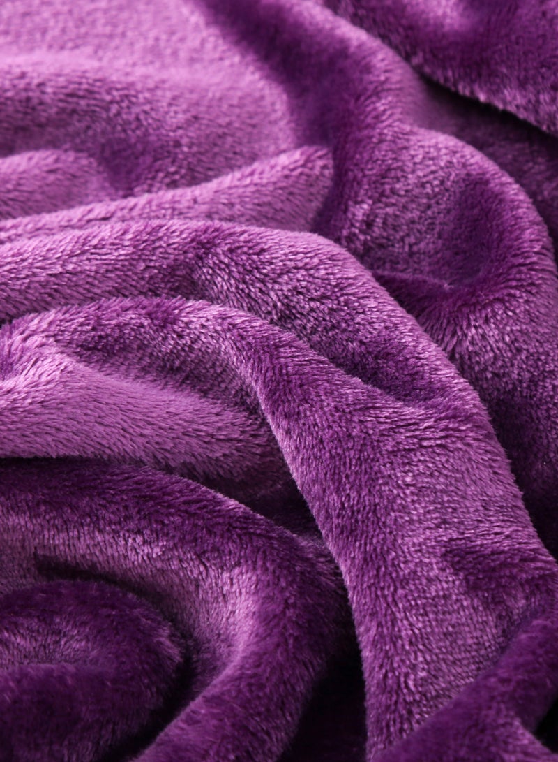 Solid Color Cloud Sable Blanket Office Nap Blanket Air Conditioned Roof Blanket Flannel Blanket Purple 50X70CM 70X100CM 100X150CM 120X200CM 150X200CM 180X200CM 200X230CM - Image 2