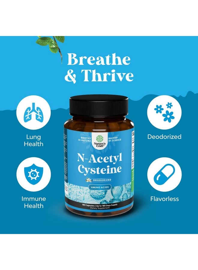 Natures Craft NAC Supplement N-Acetyl Cysteine 600mg - Potent Vegan High Absorption NAC 600mg Capsules Glutathione Precursor for Liver Cleanse Detox & Repair plus Lung Health and Immunity Support (180ct) - Image 5