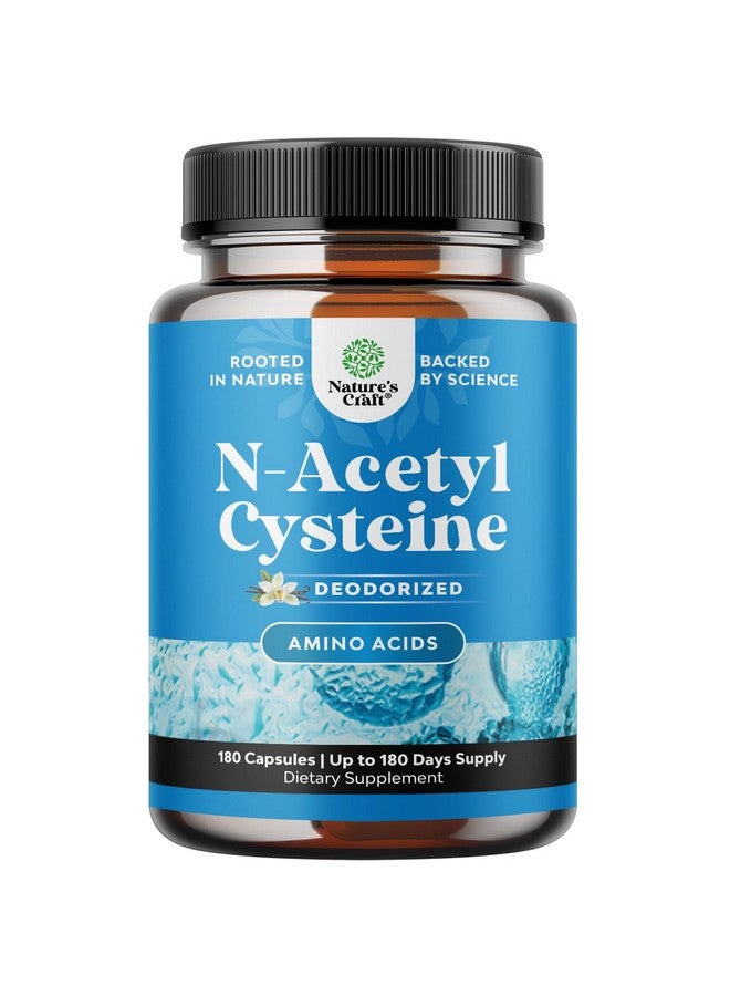 Natures Craft NAC Supplement N-Acetyl Cysteine 600mg - Potent Vegan High Absorption NAC 600mg Capsules Glutathione Precursor for Liver Cleanse Detox & Repair plus Lung Health and Immunity Support (180ct) - Image 1