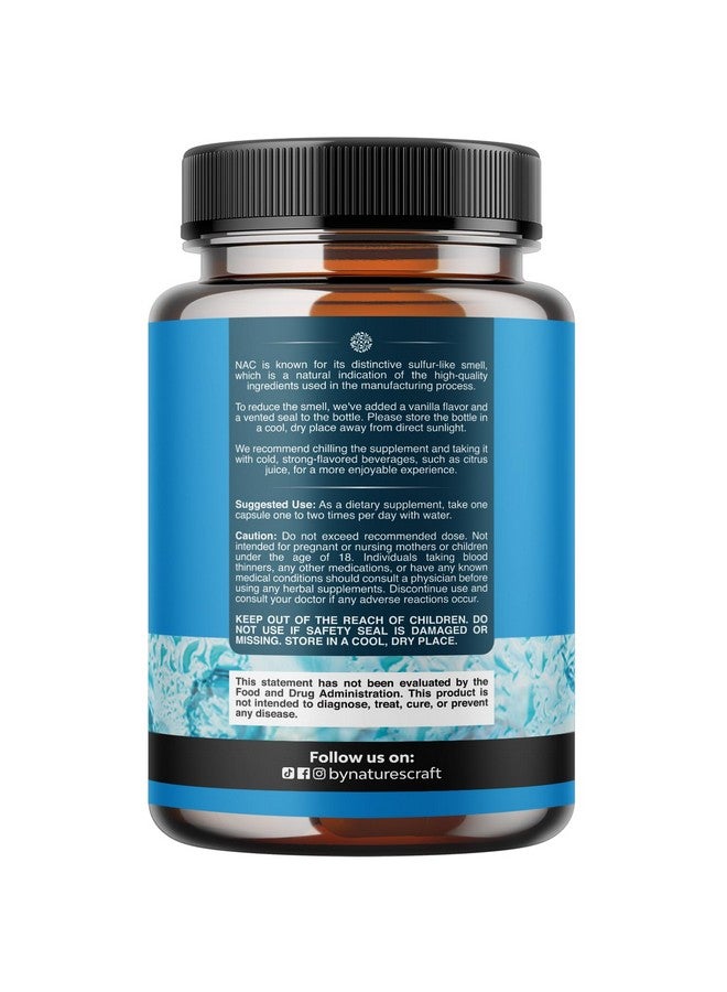 Natures Craft NAC Supplement N-Acetyl Cysteine 600mg - Potent Vegan High Absorption NAC 600mg Capsules Glutathione Precursor for Liver Cleanse Detox & Repair plus Lung Health and Immunity Support (180ct) - Image 3