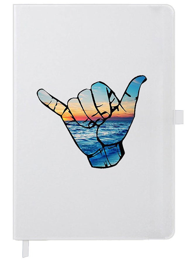 Theodor Designer A5 Thick White Hardcover Notebook Hand - Image 1