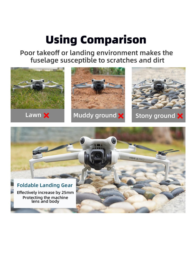 Excefore Mini 4 pro RC الهبوط الساق طوي ارتفاع موسع حامي حامل ل Dji Mini 4 pro ملحقات الطائرة بدون طيار  - Image 4
