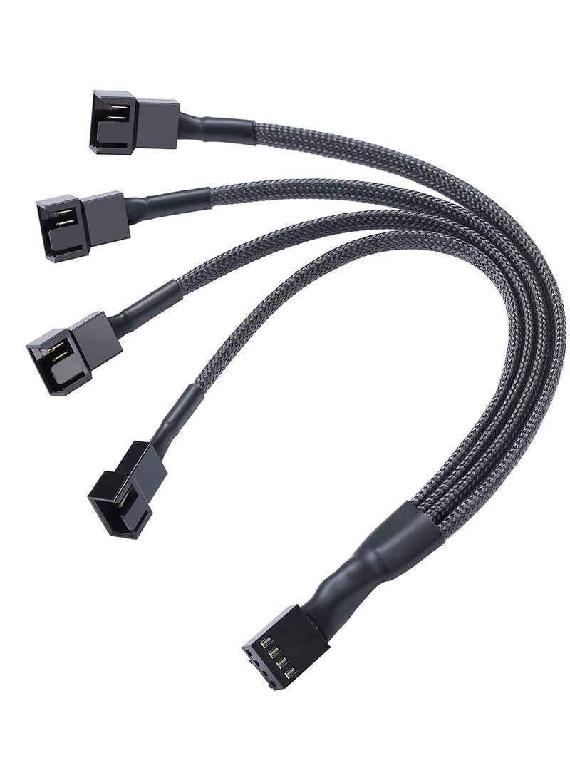 2-Piece  4Pin 1 to 4 Ways PWM Fan Splitter Cable for Desktop Computer CPU Splitter PC Extension Power - Image 2