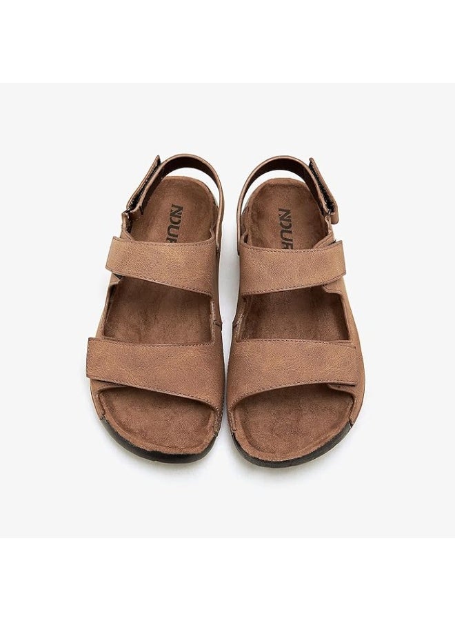 NDURE Men's Slip-On Sandal- Men's Comfortable Soft Lightweight Outdoor Slippers, Durable PU Sole, Man Made Leather, Traditional Sandals - Image 2