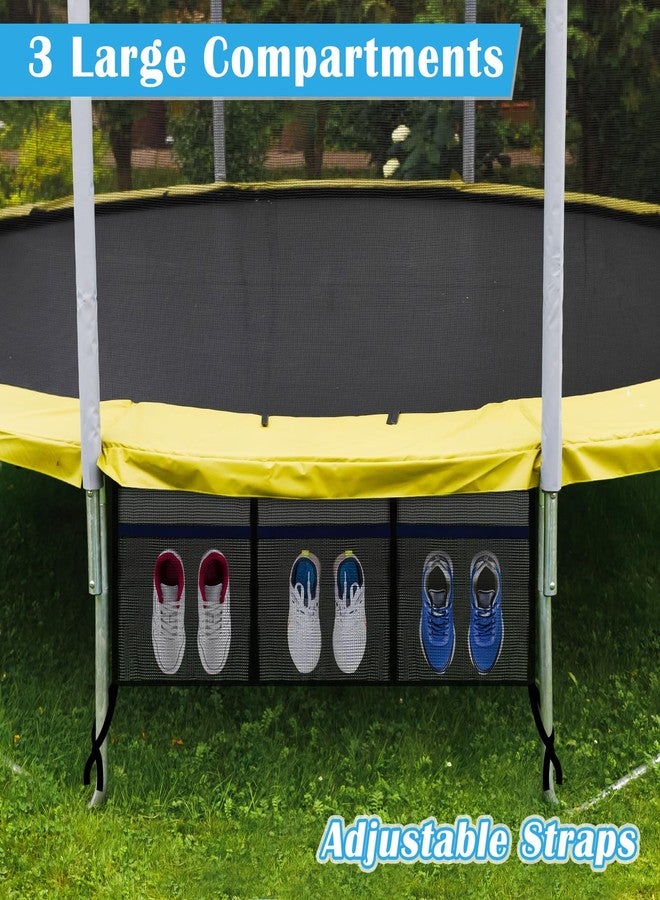 synoratory Trampoline Shoe Holder 2pcs, Trampoline Accessories for Item Storage,Shoes Organizer Case 3 Pouch (Black Shoes Bag 2PCS) - Image 2