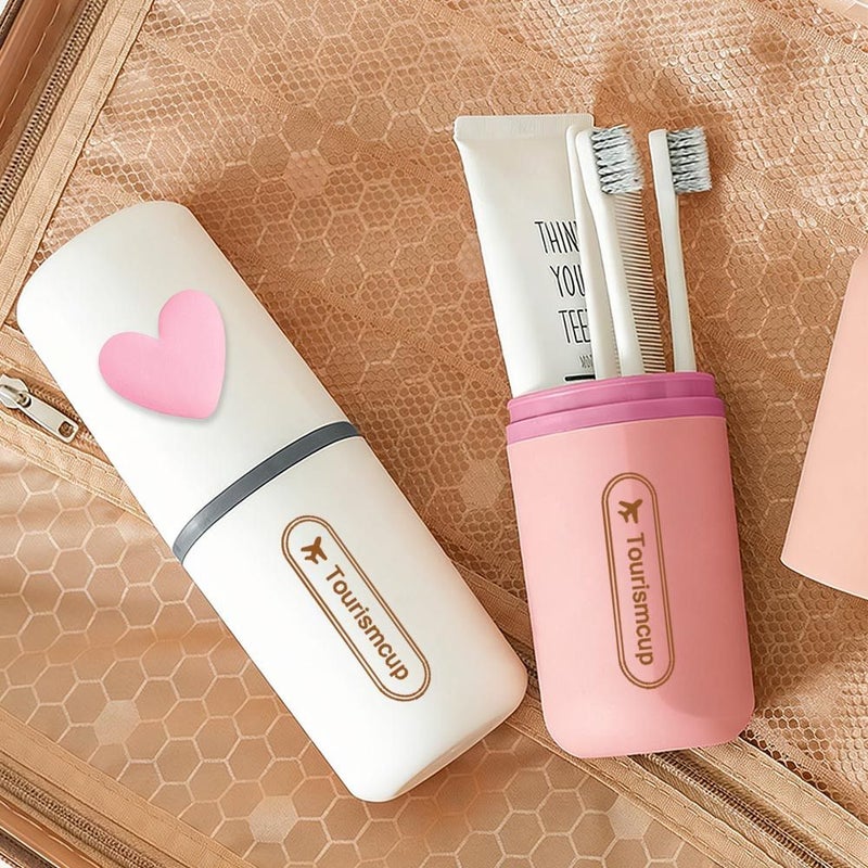 Pink Travel Toiletry Organizer Box Durable PP Drop Resistant With Detachable Cup - Image 1