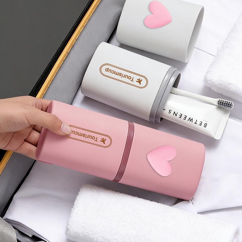 Pink Travel Toiletry Organizer Box Durable PP Drop Resistant With Detachable Cup - Image 5