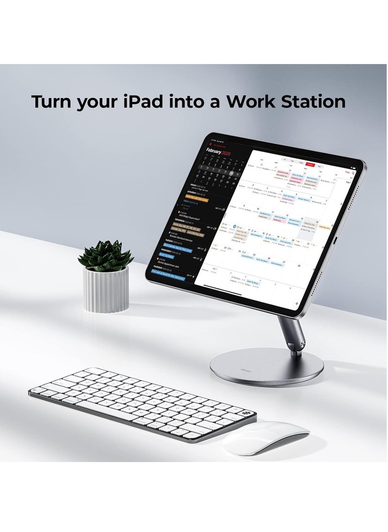 Benks - BENKS Infinity Pro Magnetic iPad Stand for iPad Pro 12.9 inch, 360° Rotating iPad Mount, Foldable iPad Pro Holder, Adjustable Rotating Aluminium Table Stand for iPad Pro 6th/5th/4th/3rd - Image 1