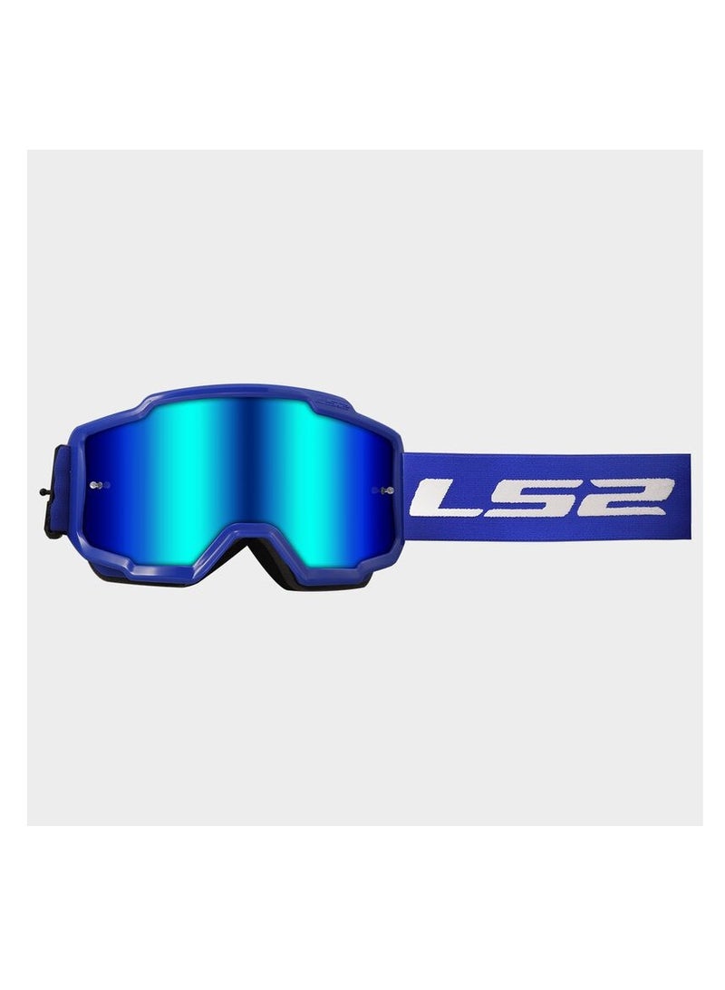 إل أس تو LS2 CHARGER PRO GOGGLE أزرق مع قناع إيريديوم أزرق