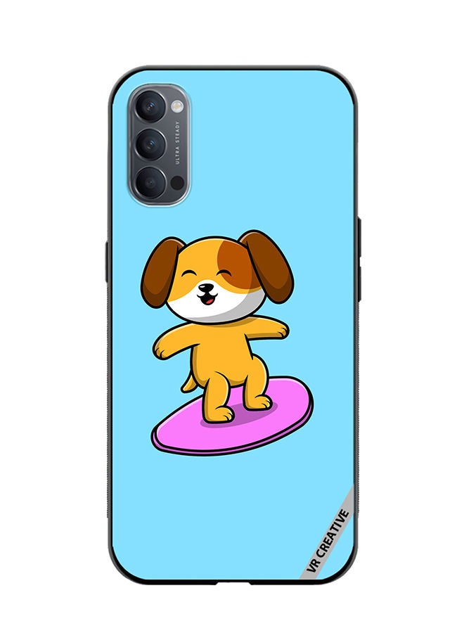 VR CREATIVE Protective Case Cover For Oppo Reno4 Pro 5G Surf Dog Design Multicolour - Image 1