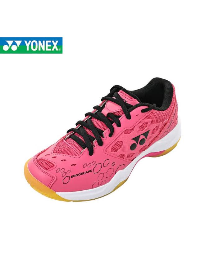 Yonex أحذية كرة الريشة من يونيكس YY للتدريب القابل للتنفس مع وسادة SHB101CR باللون الأسود والوردي مقاس 39 - Image 3