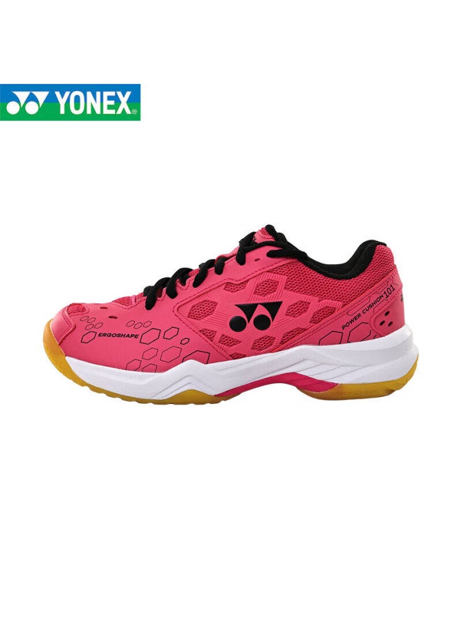 Yonex أحذية كرة الريشة من يونيكس YY للتدريب القابل للتنفس مع وسادة SHB101CR باللون الأسود والوردي مقاس 39 - Image 4