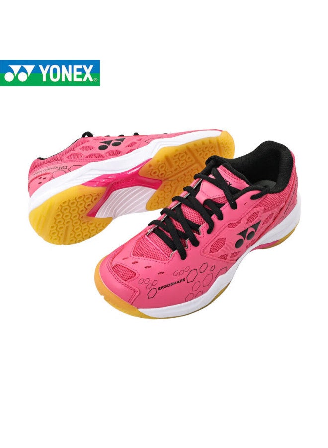 Yonex أحذية كرة الريشة من يونيكس YY للتدريب القابل للتنفس مع وسادة SHB101CR باللون الأسود والوردي مقاس 39 - Image 2