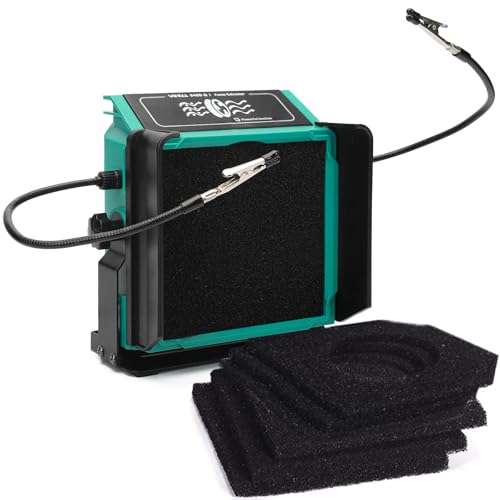 YIHUA 948DQ-I Solder Fume Extractor Fan Solder Smoke Absorber Remover Tiltable Angle with Flexible Helping Hands 8 Extra Fan Filters for Soldering Wood Burning and more - Image 1