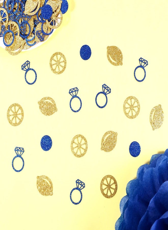 Funmemoir زينة لحفل توديع العزوبية بنكهة الليمون - 200 قطعة من قصاصات الليمون اللامعة، زينة لحفل توديع العزوبية بنكهة الليمون والأزرق، لوازم حفلات توديع العزوبية والخطوبة والزفاف بنكهة الليمون - Image 2