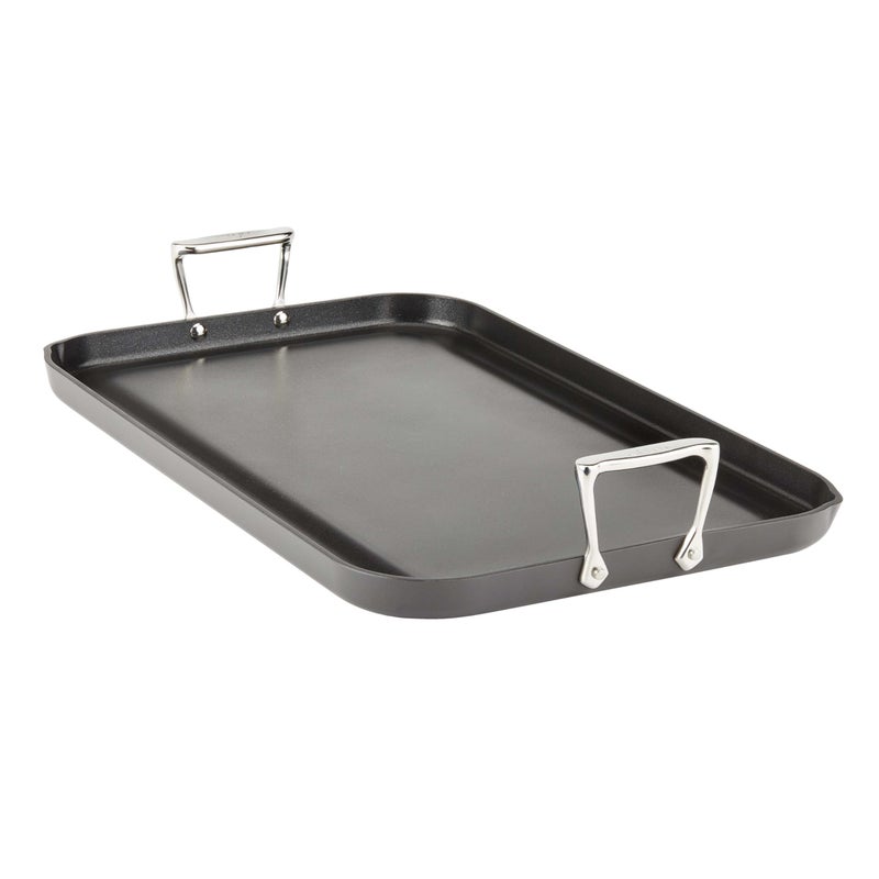 All-Clad HA1 Hard Anodized Nonstick Griddle 13x20 Inch Oven Broiler Safe 500F Pots and Pans, Cookware Black - Image 1