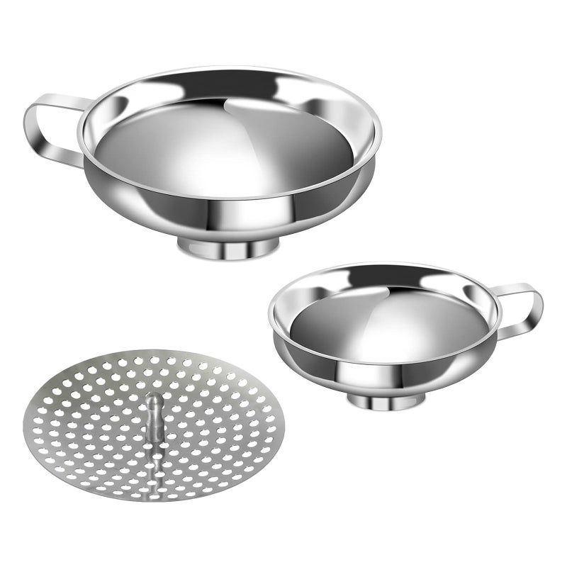 🍳 طقم قمع متنوع من الستانلس ستيل مع مصفاة للفم الواسع للمطبخ - Image 4
