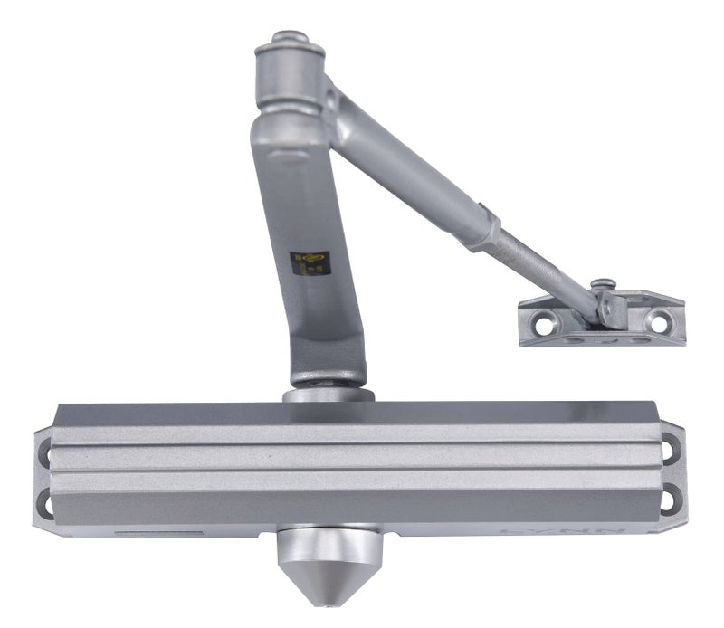 CLG HARDWARE MediumHeavy Duty Commercial Door Closer DC7016 Surface Mounted Grade 1 ADA UL 3 Hour Fire Rated Adjustable Size 16 for Entrances Aluminum Storefronts US26D Aluminum