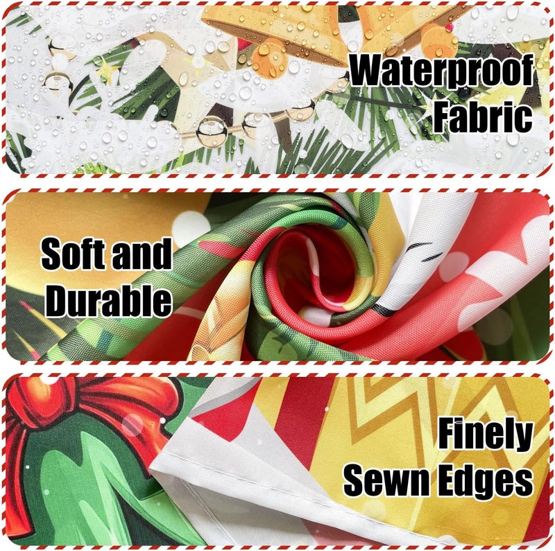 UYDOXCU Boho Shower Curtains for Bathroom Mid Century Minimalist Abstract Aesthetic Modern Bathroom Decor Curtain Machine Washable Waterproof Fabric with 12 Hooks (Christmas Gnome White, 72"W x 72"L) - Image 4