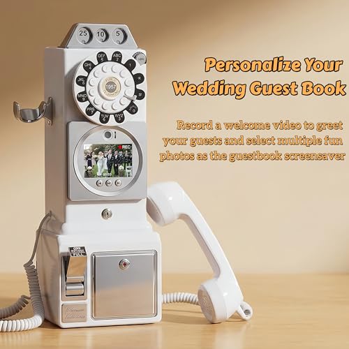 RetroVox Video & Audio Guest Book Wedding Phone Guestbook Creative Easy to Use & Fun Engagements Anniversaries Baby Showers Graduation (Black) - Image 4