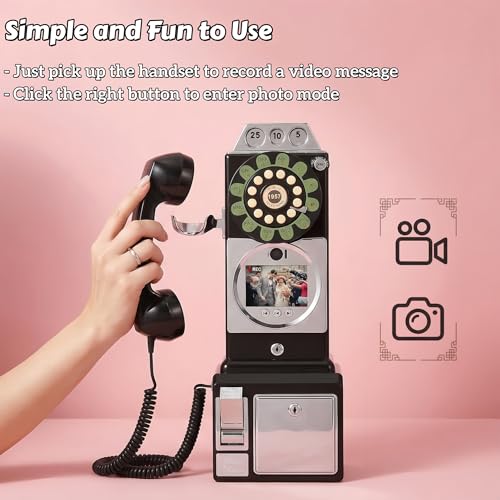 RetroVox Video & Audio Guest Book Wedding Phone Guestbook Creative Easy to Use & Fun Engagements Anniversaries Baby Showers Graduation (Black) - Image 5