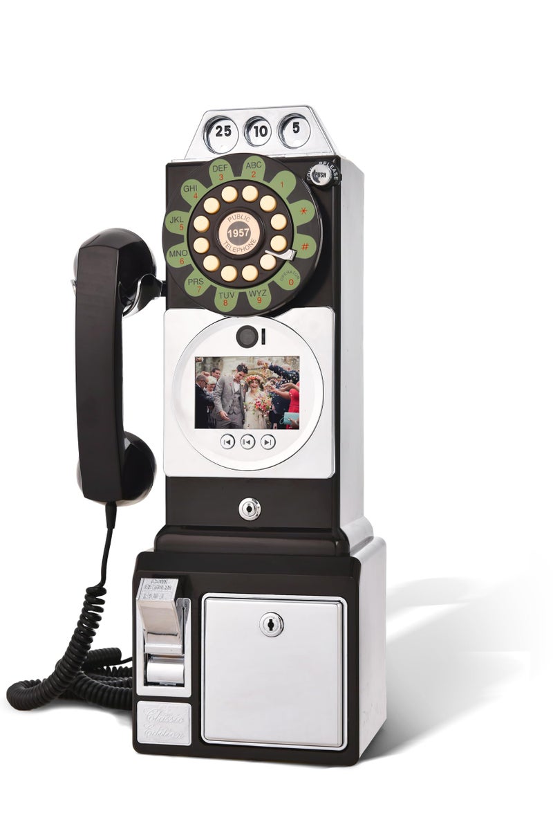 RetroVox Video & Audio Guest Book Wedding Phone Guestbook Creative Easy to Use & Fun Engagements Anniversaries Baby Showers Graduation (Black) - Image 1