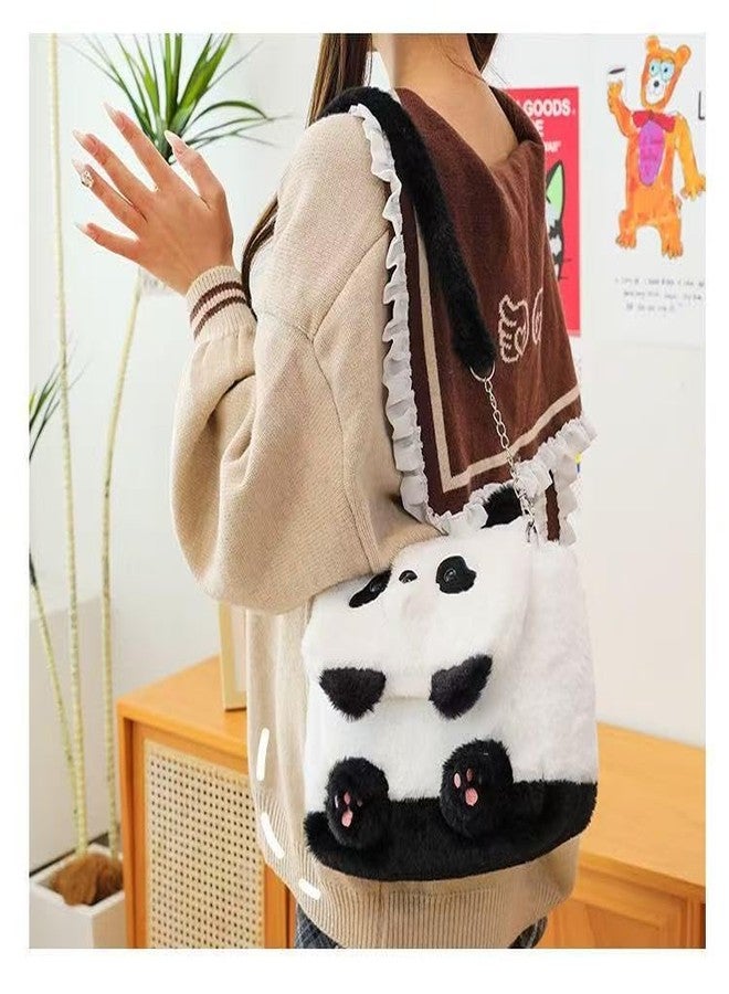 Ueeksry Cute Plush Panda Backpack, Plush Panda Bag, Stuffed Animal Backpack, Shoulder Bag Crossbody Bag, Cute Cartoon Bag - Image 3