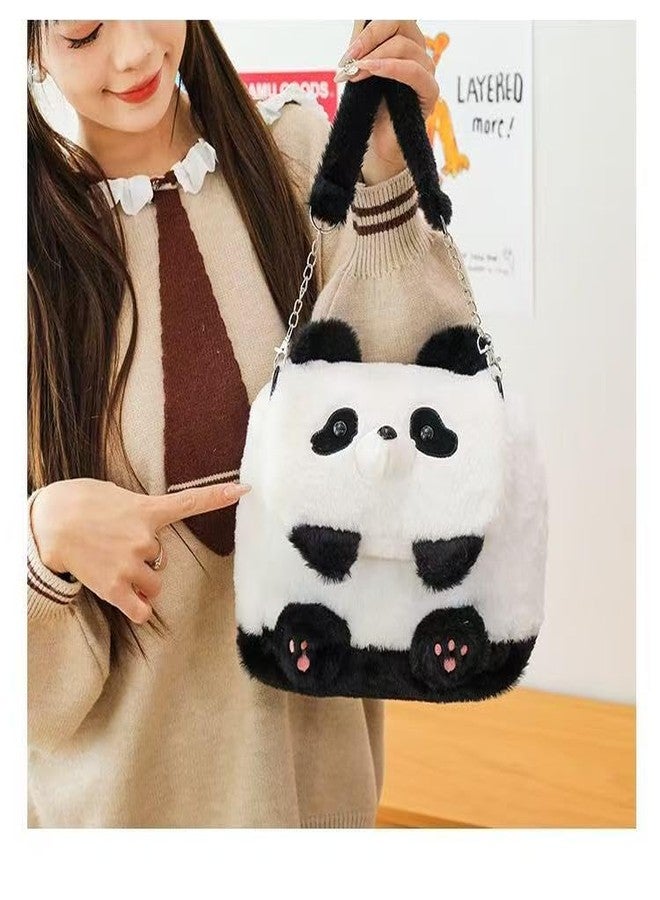 Ueeksry Cute Plush Panda Backpack, Plush Panda Bag, Stuffed Animal Backpack, Shoulder Bag Crossbody Bag, Cute Cartoon Bag - Image 2