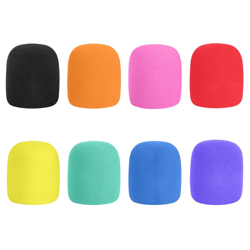 ChromLives Colorful Microphone Cover Microphone Windscreen Foam Cover Top Grade 8 Pack - Image 2