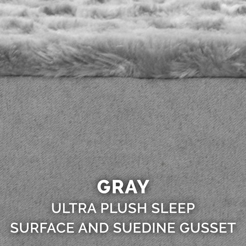 Furhaven Replacement Dog Bed Cover Ultra Plush Faux Fur & Suede Mattress, Machine Washable - Gray, Large - Image 4