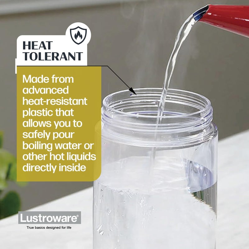 Lustroware QuickServe Large Airtight Pitcher - 3L (101oz), Heat Resistant, BPA-Free SAN Plastic, One Touch Open & Close, Space-Saving, Made in Japan - White - Image 5