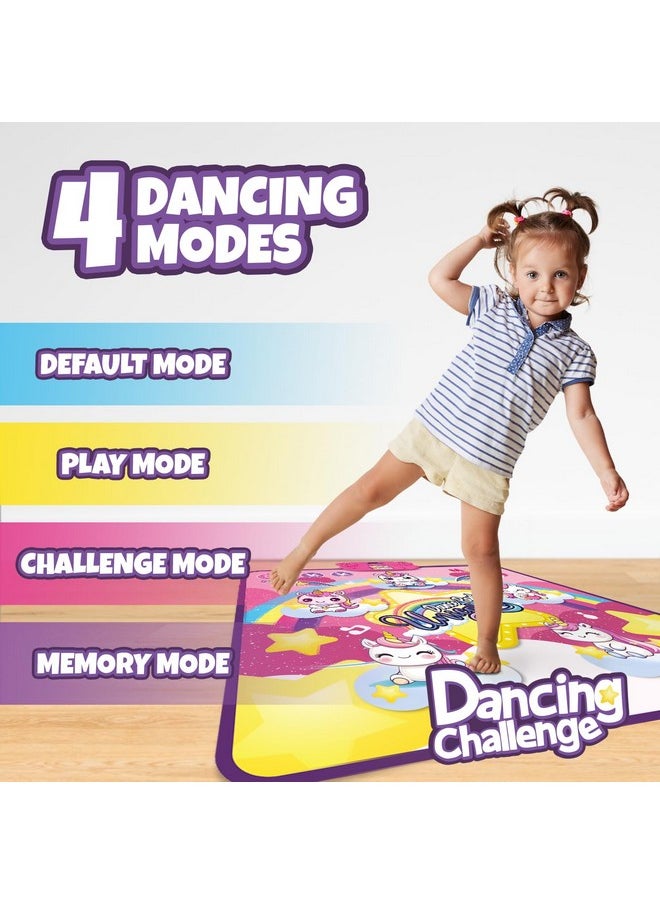 Atlasonix Dance Mat For Girls - Light Up Unicorn Pad With Led Lights, Adjustable Volume, Built-In Music - Christmas & Birthday Gifts For Kids - Fun Dancing Challenge Playmat For Kids 4-8 And 8-12  - Image 5
