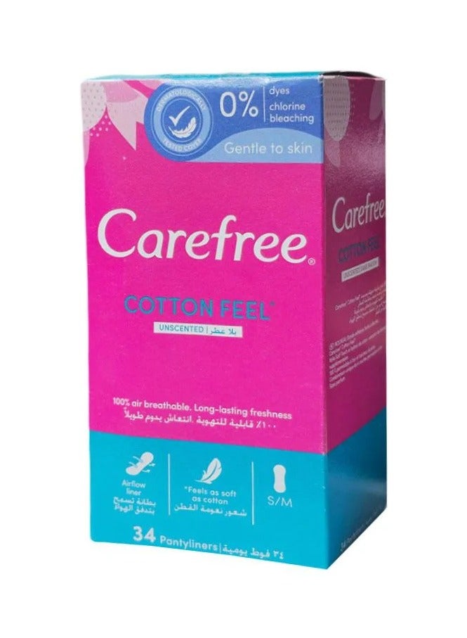 Carefree Unscented Feminine Pads 34 pieces - Image 1