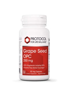 Protocol For Life Balance Protocol Grape Seed Opc 250Mg Oxidative Stress Quencher Cardiovascular Support 90 Veg Caps  - Image 1