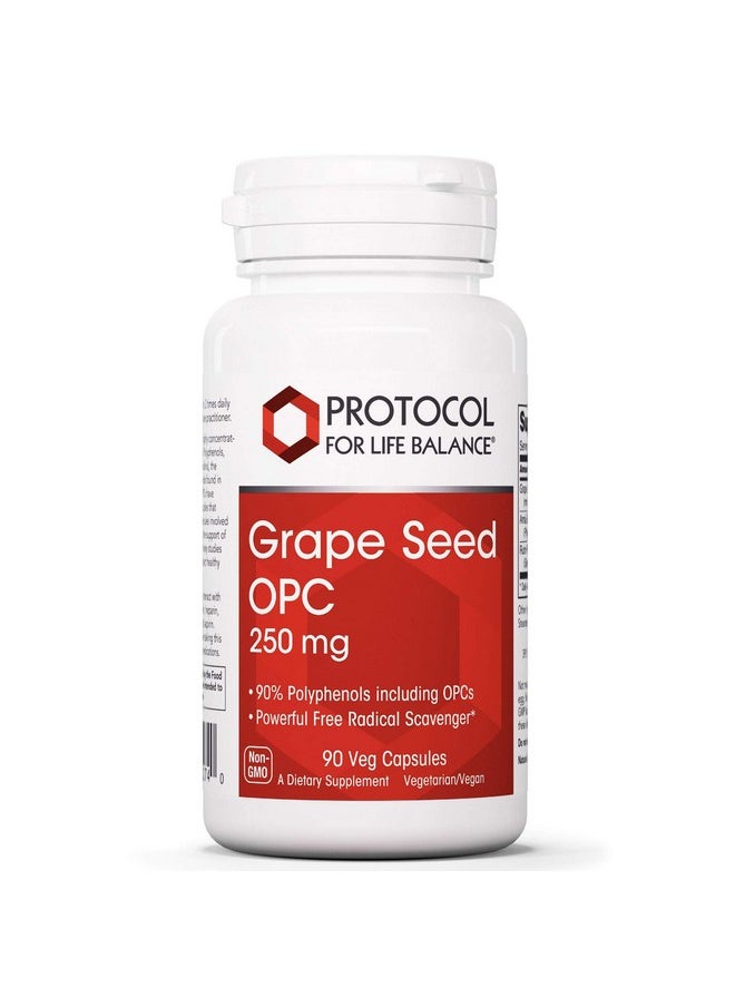 Protocol For Life Balance Protocol Grape Seed Opc 250Mg Oxidative Stress Quencher Cardiovascular Support 90 Veg Caps  - Image 1