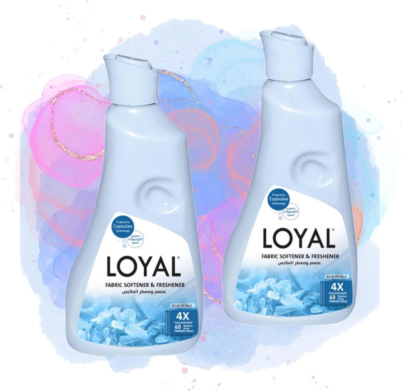LOYAL Concentrated Fabric Laundry Softener, Conditioner and freshener, 750 ml- (2 Pack, Blue Petals) - Image 1