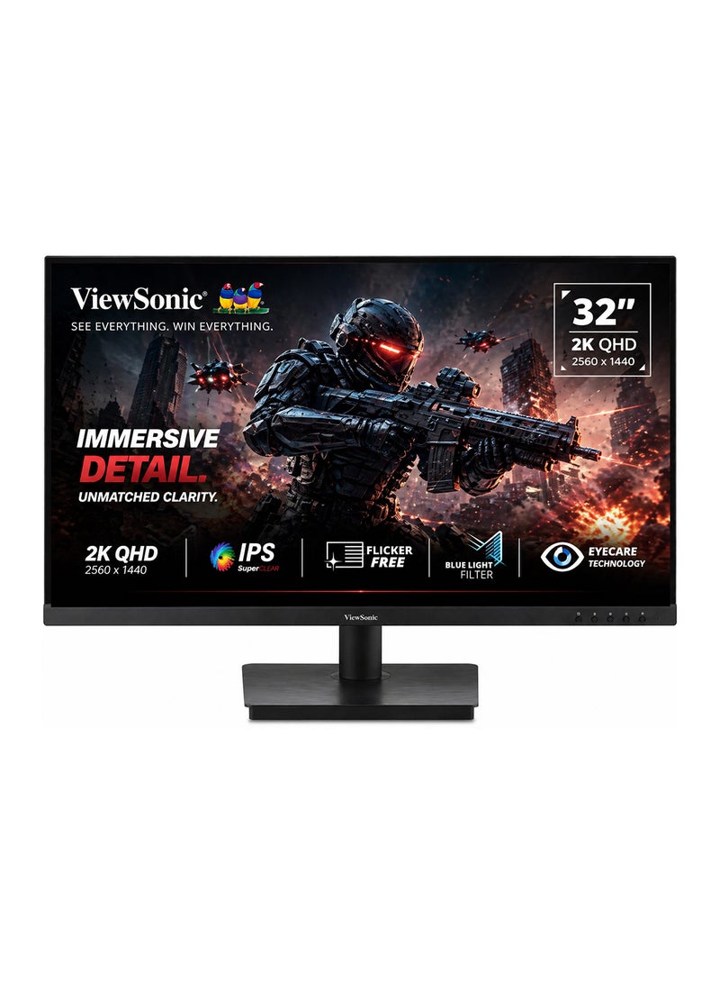 فيوسونيك شاشة 32 بوصة 2K QHD 75 هرتز (2560 × 1440)، IPS، HDMI، DisplayPort، HDR10، مكبرات صوت مدمجة I VA3209-2K-MHD - Image 1