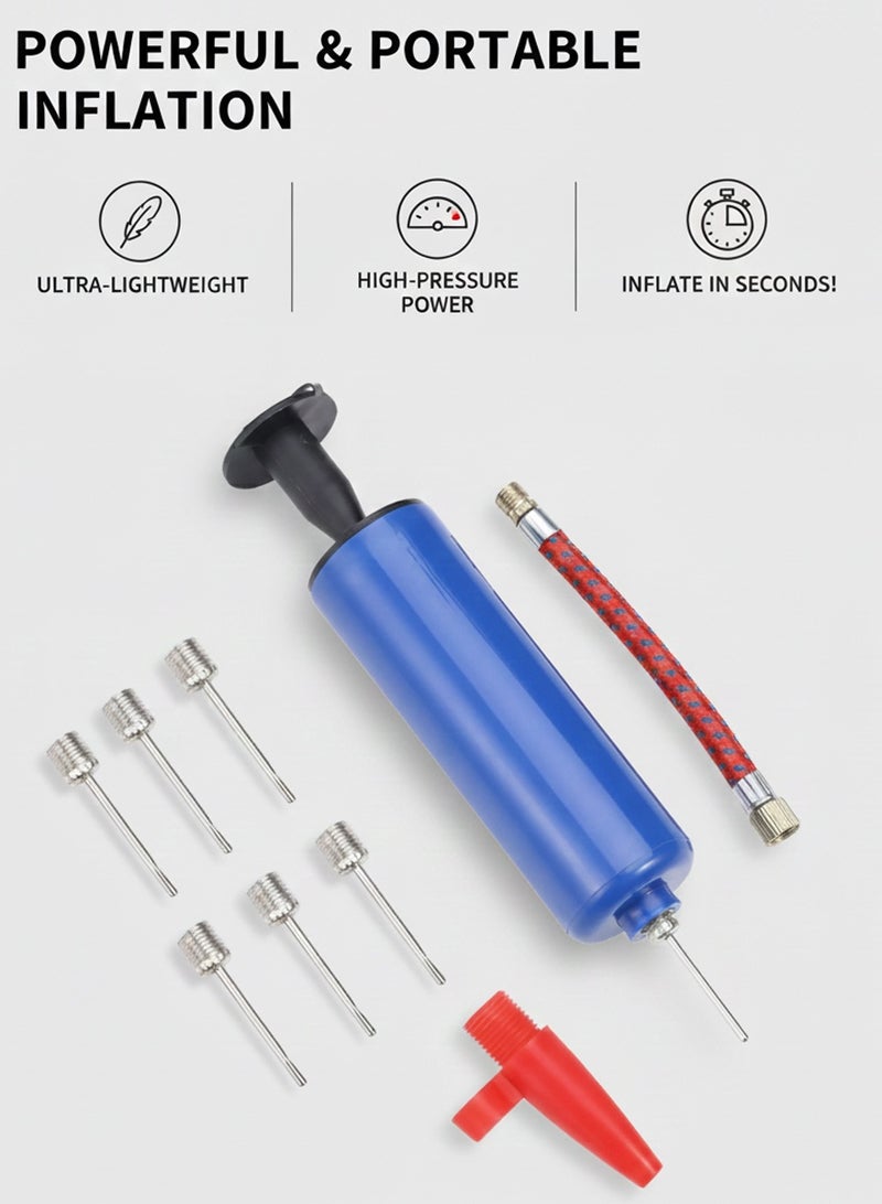 QUTOOB Football Air Pump - Mini Size, Portable, Durable, Fast-Inflating | Multiple Needles and Hose - Image 2