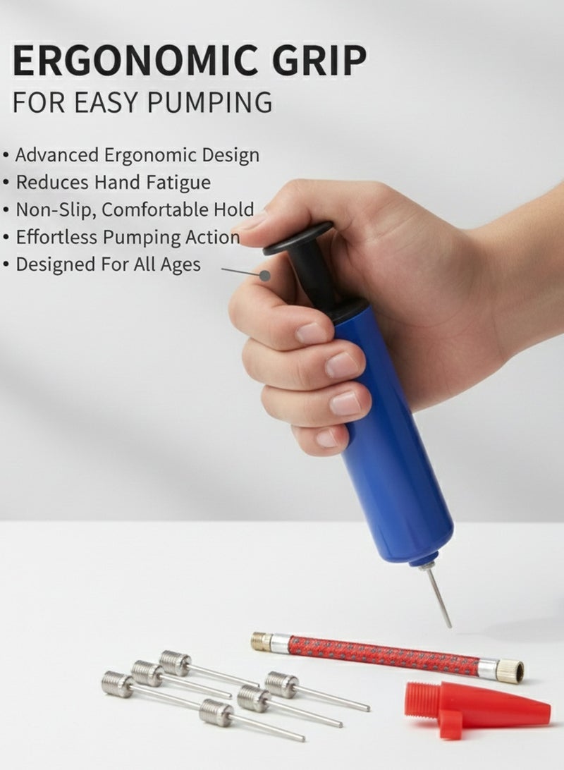 QUTOOB Football Air Pump - Mini Size, Portable, Durable, Fast-Inflating | Multiple Needles and Hose - Image 5