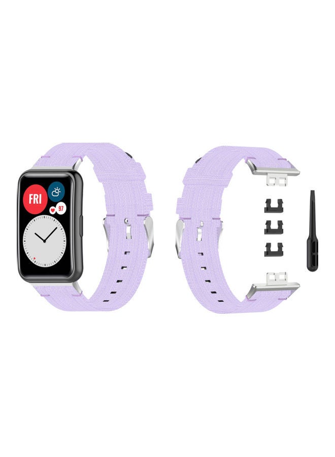 Perfii Buckle Nylon Replacement Band For Huawei Watch Light Purple - Image 1