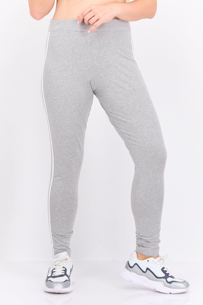 adidas Originals Women Sportswear Fit 3 Stripes Training Tights, Grey - Image 1