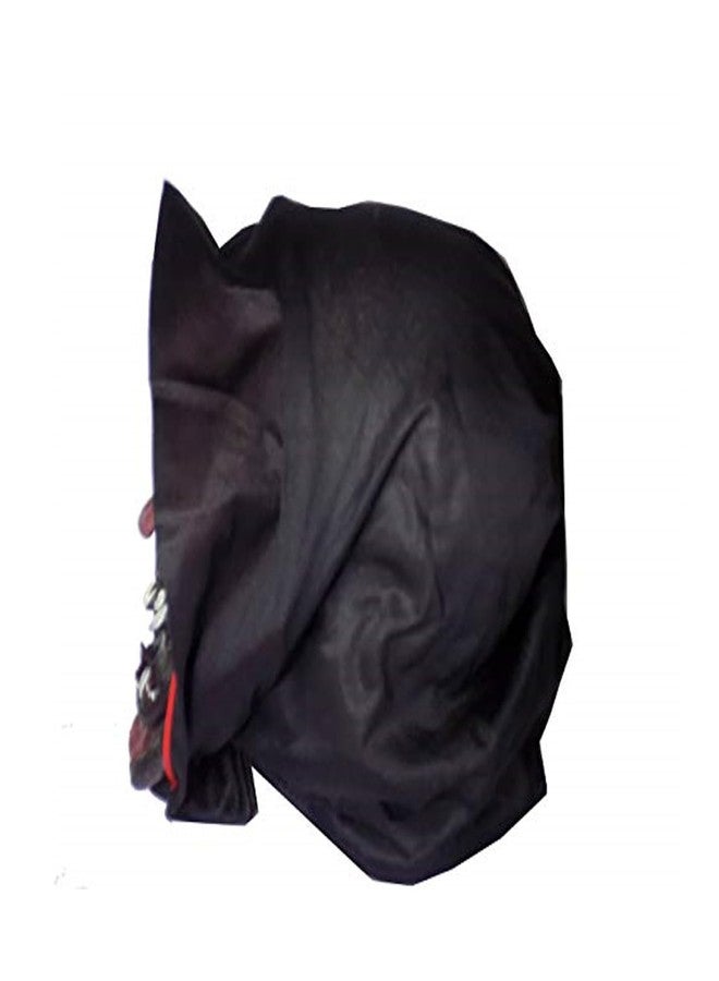 brown leaf Fancy Bhoot Face Mask with Gloves - Full Head Cover Scary Cloth Mask for Halloween Horror Party (Style 4) - Image 3