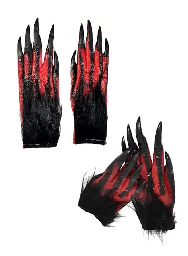 brown leaf Fancy Bhoot Face Mask with Gloves - Full Head Cover Scary Cloth Mask for Halloween Horror Party (Style 4) - Image 5