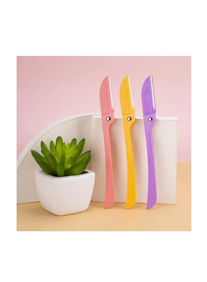 Feather Flamingos Flamingo Feather Flamingo Original Women's Razors for Facial and Body Hair Removal 3 Blades Yellow/Pink/Purple Skin Safe - Image 3