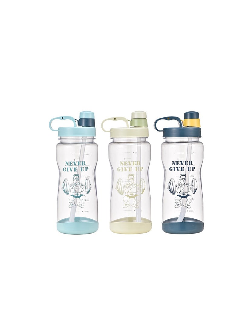 ALCOACH Water Bottle with Straw 1 L – Reusable Kids 1L – BPA Free & Recyclable Plastic – For School Nursery Sports Picnic  - Image 3