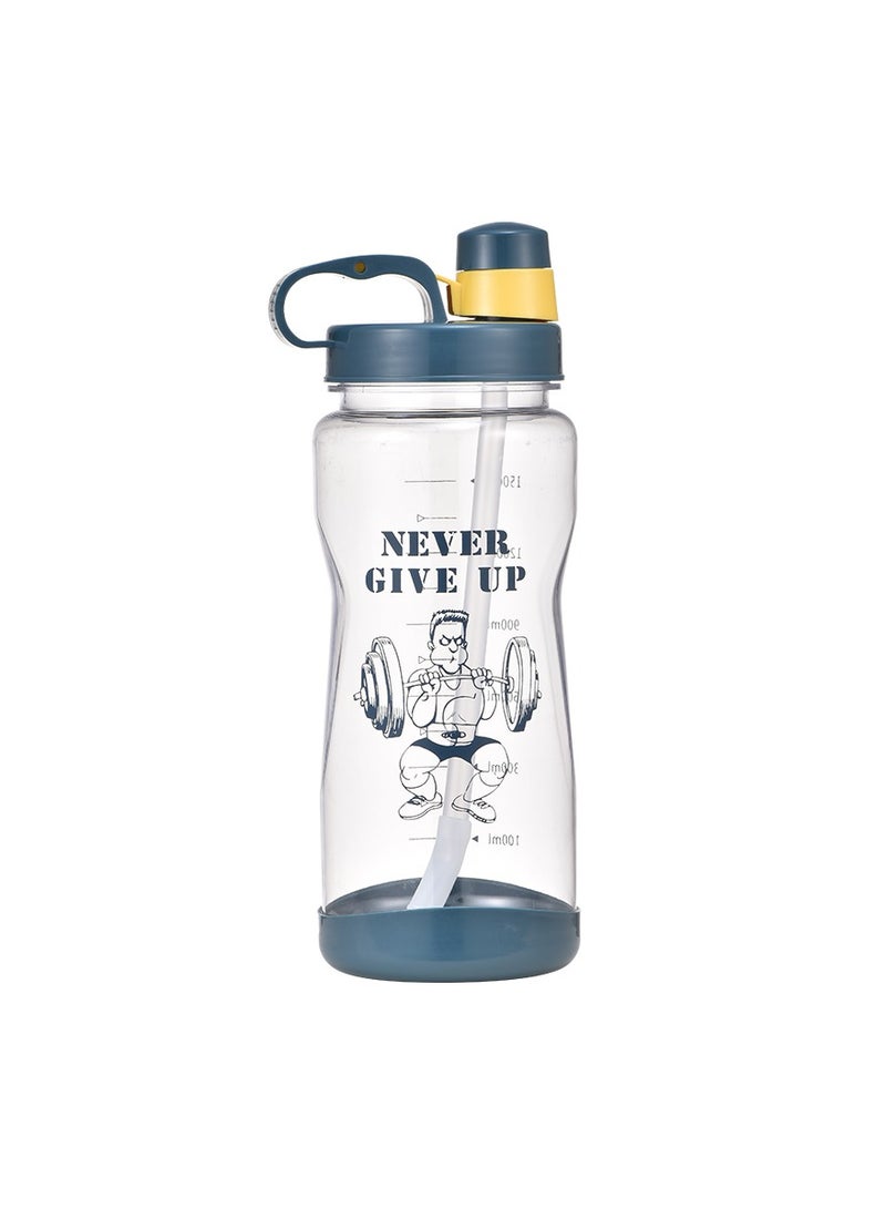 ALCOACH Water Bottle with Straw 1 L – Reusable Kids 1L – BPA Free & Recyclable Plastic – For School Nursery Sports Picnic  - Image 1